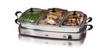 Elite Gourmet Ewm-9933 Triple 3 x 2.5 Quart Trays Buffet Server 7.5 Qt Oven S.