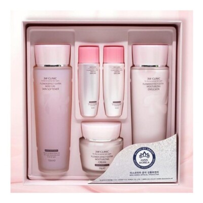 3W CLINIC Flower Effect Extra Moisturizing 3-Piece Set for Hydration and Firmnes