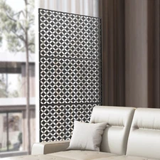 Black 35.4*74.8in Privacy Screen Freestanding Laser Cutting Privacy Fence Screen