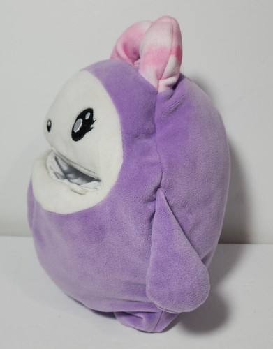 Purple Monji Monster Plush Open Mouth Pocket Stuffed 8 Tall SQUISHY Moose Toys - Picture 4 of 12