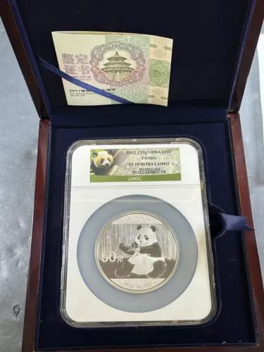 China 2017 150g S50Y Proof Silver Panda NGC PF70UCAM Ultra Cameo  w/ Box & COA