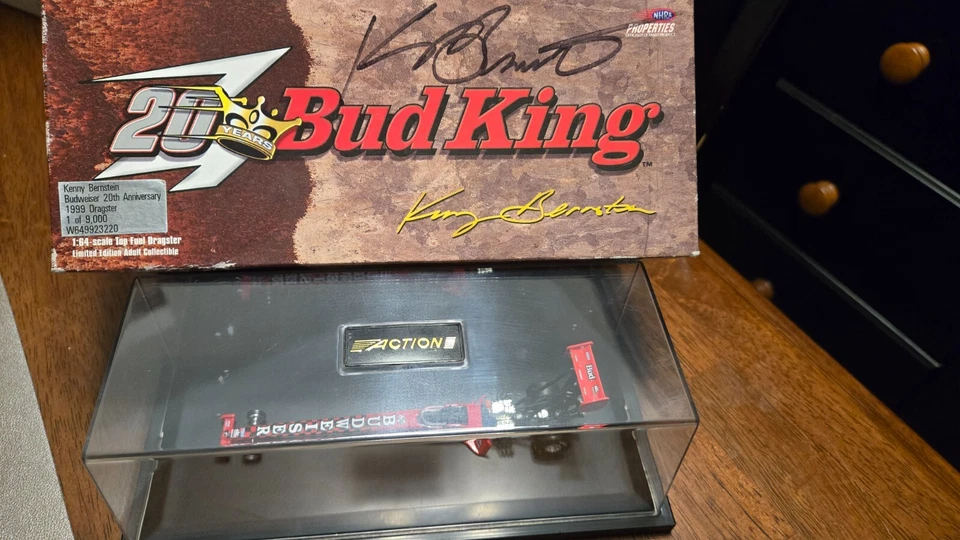 AUTOGRAPHED Kenny Bernstein Dragster - 20th Anniversary Budweiser 1:64-Scale - Image 2 of 3