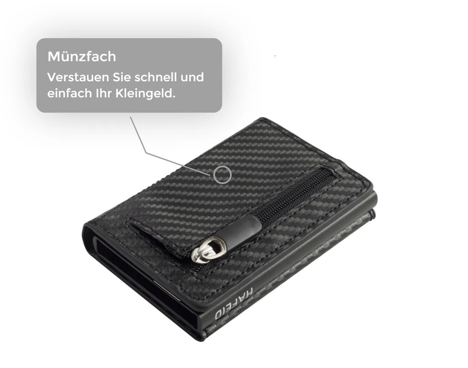 Kartenetui mit RFID Schutz - mini Geldbörse Portemonnaie Geldbeutel slim wallet - Bild 4 von 4