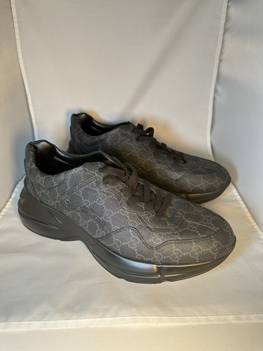 Gucci Rhyton Logo Print Black Sneakers Size 11-G - Picture 10 of 11