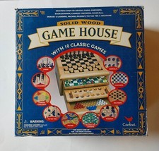 Vintage Cardinal 4163 Game House 10 in 1 Solid Wood Board Games 1999 Checkers