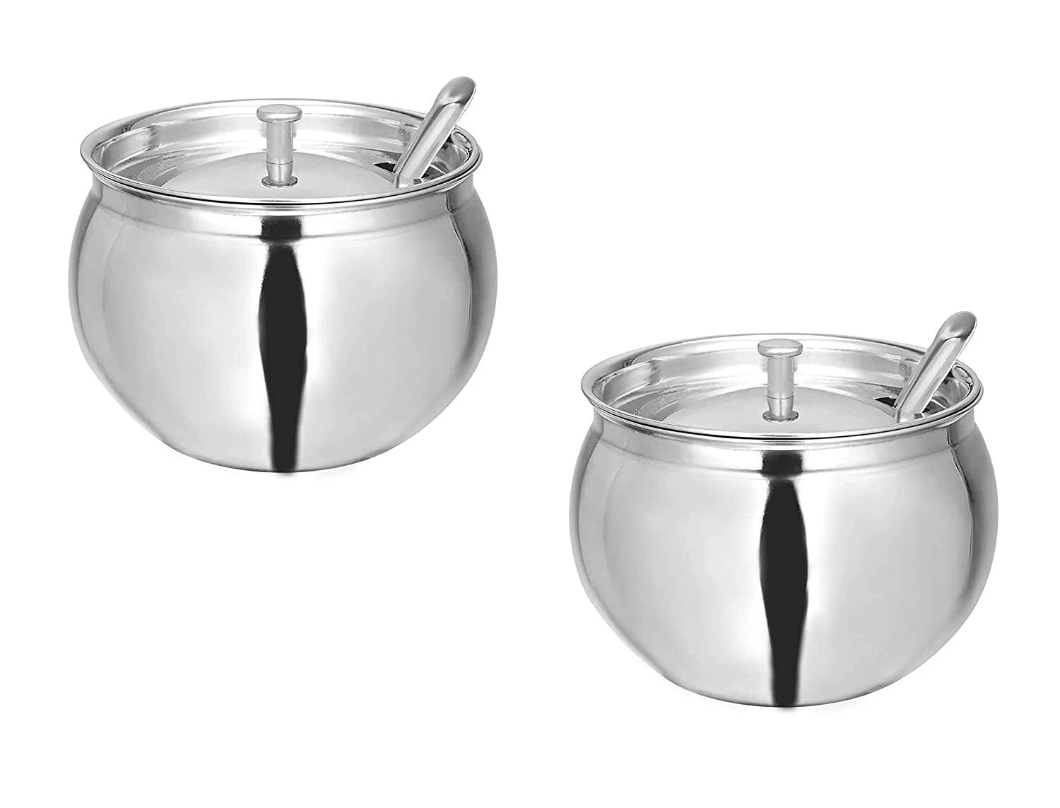 Stainless Steel Ghee Oil Sugar Tea Pickle Pot, Namkeen Multi Purpose Use Set 2