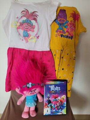Dream Works Trolls KINO FAN PAKET, Plüsch Troll Poppy, DVD, Kleider 110/116 C&A