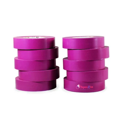 T.R.U. TapesSupply 10 Rolls Pack Purple Electrical Tape 3/4" x 66 ft