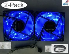 2-pack: NEW Enermax 80mm BLUE 3pin LED Smart Case Cooling Fan + Thermal Control