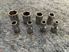 Snap On TM Shallow Sockets, 1/4 Drive, 9/16, 1/2, 5/16, 11/32,9/32,1/4,7/32,3/16
