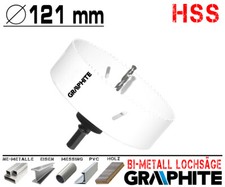 HSS Bi-Metall Lochsäge Ø 121mm Metall Bohrkrone Dosen Fräser Loch Bohrer -PROFI-