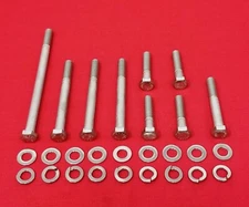 SBF FORD WATER PUMP BOLTS KIT 289 302 351W PASSENGER SIDE INLET STAINLESS HEX