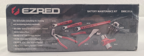 NIP EZRED 7-Piece Battery Maintenance Kit W/ Roll-Up Nylon Pouch (BMK1914) - Picture 6 of 11