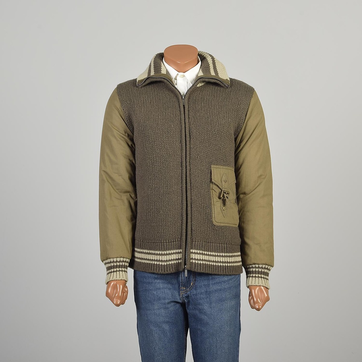 Medium 2010s Olive Green Kenzo Homme Designer Knit Cargo Strap