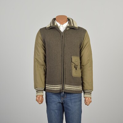 KENZO ミリタリー　ジャケット Medium 2010s Olive Green Kenzo Homme Designer Knit Cargo Strap