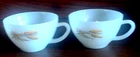 2 Tea Cups Teacups Milk Glass VTG Fire King Wheat Anchor Hocking