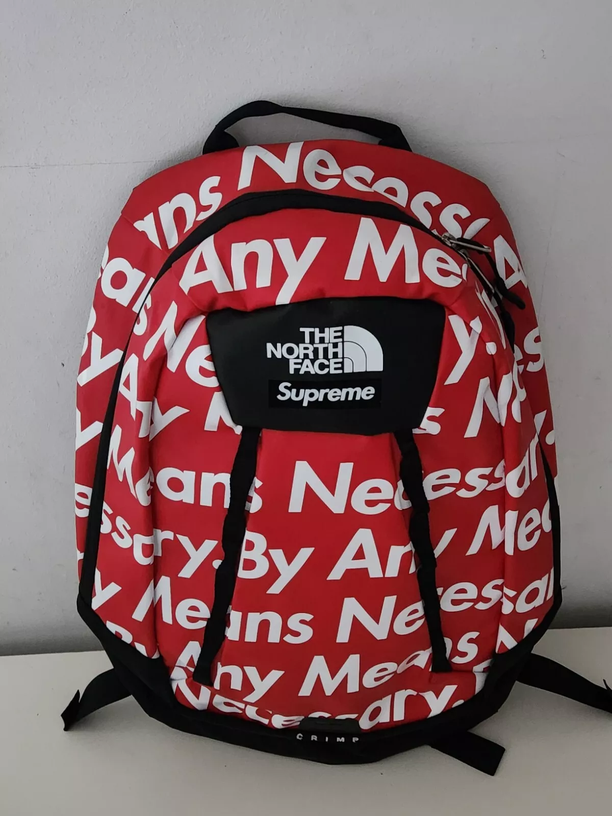 FW15 Supreme X The North Face Von Jede Means Base Camp Crimp Rucksack Rot Bamn