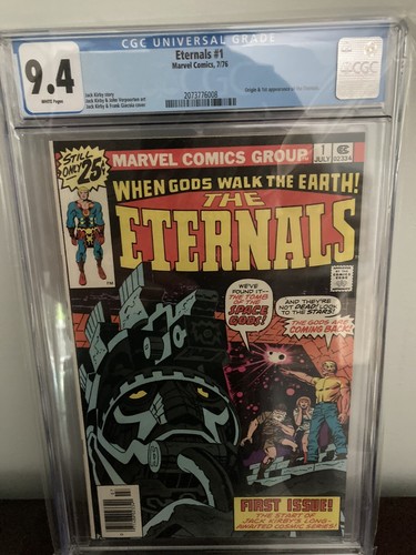 Eternals #1 cgc 1976 9.4 white pages