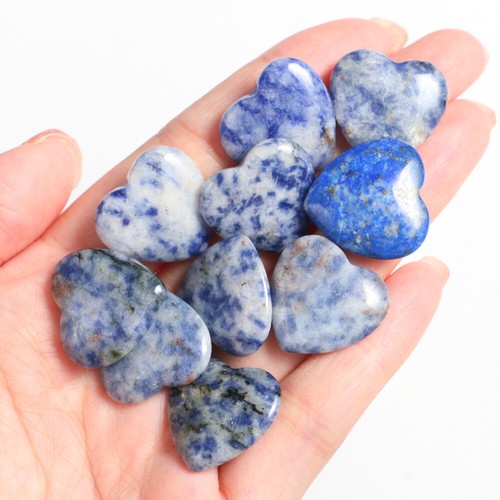 10PCS Natural Crystal Quartz Love Heart Carved Healing Gemstone 20x20mm - Picture 27 of 80