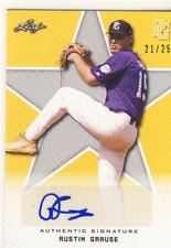 AUSTIN GRAUSE 2020 Leaf Perfect Game PG Yellow AUTO /25 USF