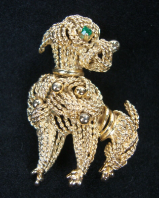 VINTAGE 1962 GROSSE / DIOR STERLING SILVER 935 GERMANY POODLE DOG