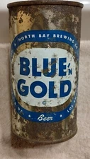 *LOS ANGELES* BLUE 'N GOLD, flat top beer can, by North Bay, California