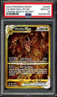 PSA 10 GEM MINT Giratina VSTAR GG69/GG70 Gold Alt Art Crown PSA 10 GEM MINT Giratina VSTAR GG69/GG70 Gold Alt Art Crown