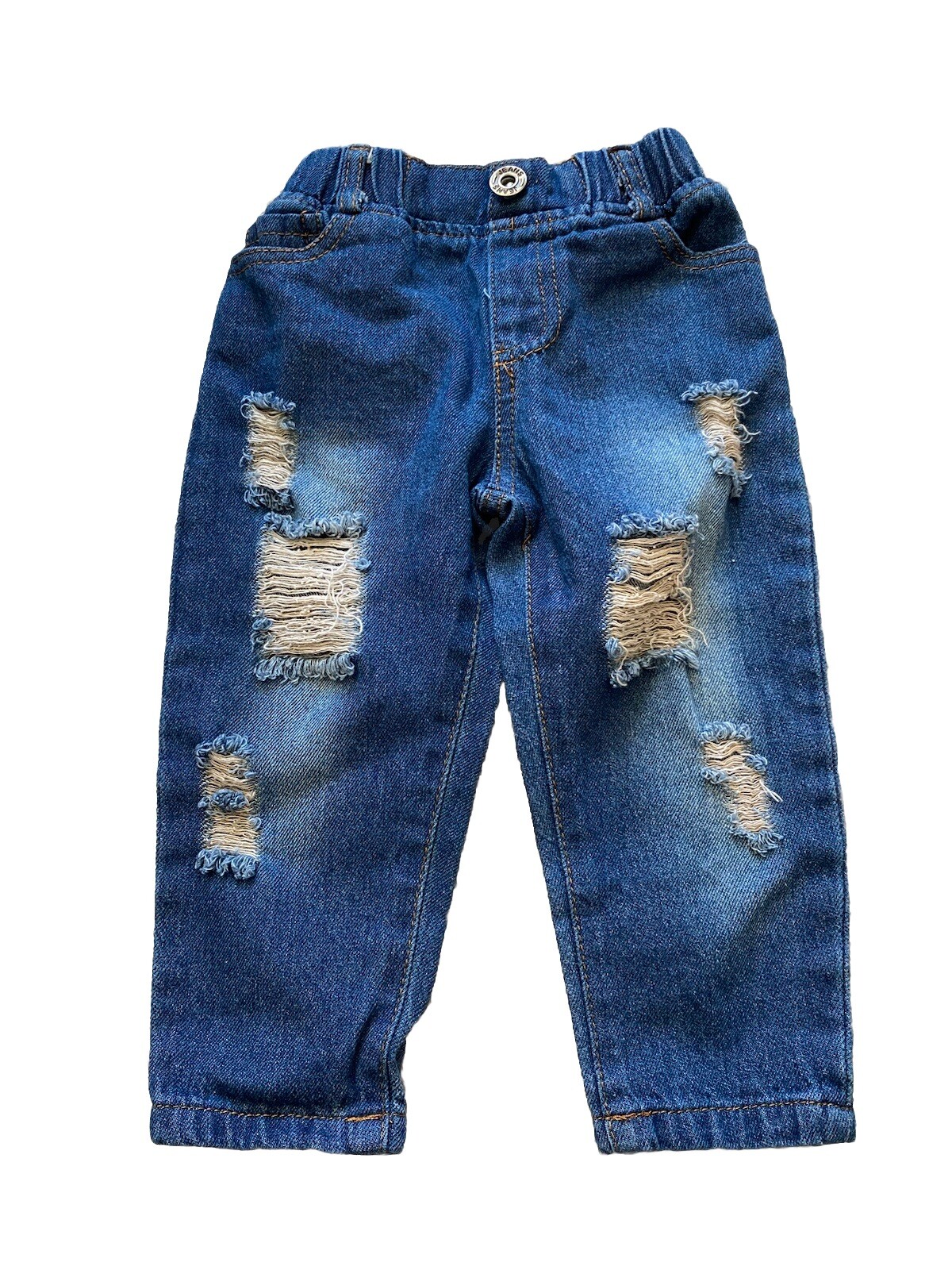 Denim Girls Distressed 12-18 Months Stretch Waist