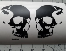 Skull helmet, (2) Skateboard decals Skull#3 Motorcycle helmet decals, Sticker 