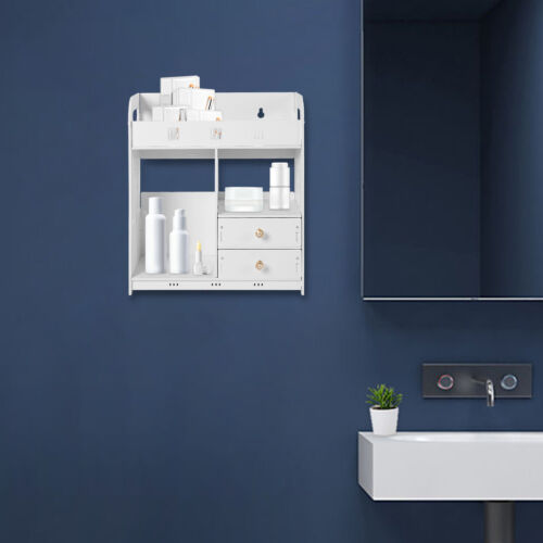 Bathroom Wall Cabinet Wall Mounted Shelf Small Kitchen Toilet Drawer Organizer