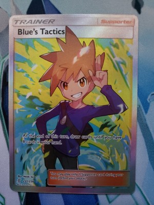 NM FULL ART Pokemon BLUE/'S TACTICS Card UNIFIED MINDS Set 231//236 Rare Trainer