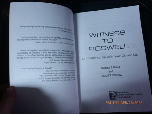 Witness to Roswell; Unmasking the 60 Year Cover-Up by Carey, Schmitt - Picture 3 of 4