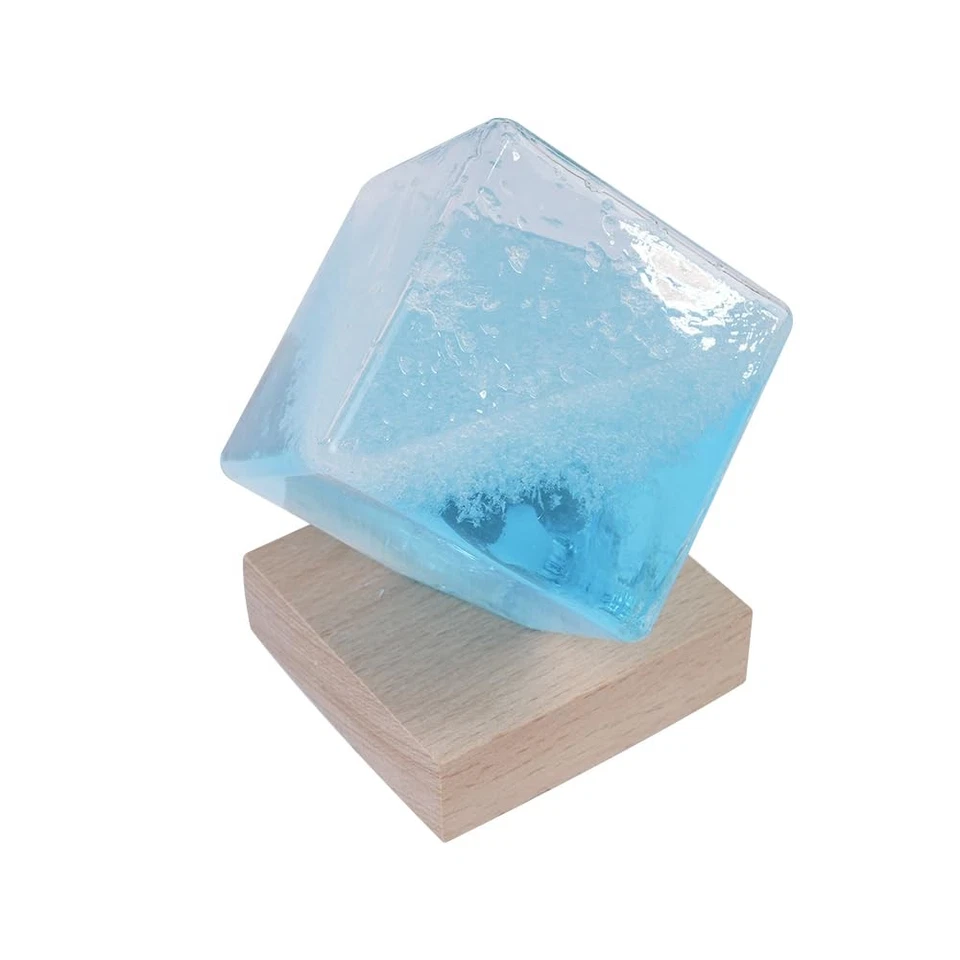 Wetterstation Sturmglas Wettervorhersager kristallblauer Wasserwürfel-Sturm G... - Bild 2 von 4