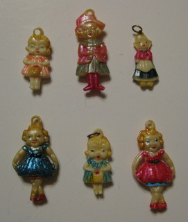 Vintage 1940s Celluloid "CRACKER JACKS" Charms Lot Children (Lot More/See Descp)