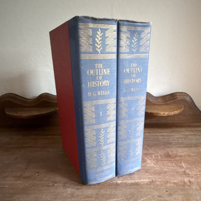 H. G. Wells The Outline of History Vol I & II Revised Illus HC Garden City 1949