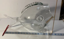 Vintage MCM RARE Extra Large Blenko Glass Guppy Fish Figurative Bowl 17” X 11”