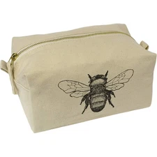 'Bumble Bee' Canvas Wash Bag / Makeup Case (CS00000782)