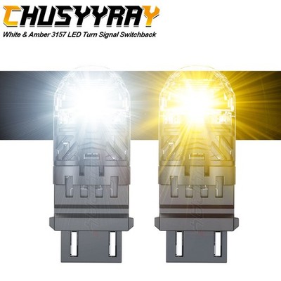 3157 LED Switchback White/Amber Color Bulbs Turn Signal Light fit Ford Toyota