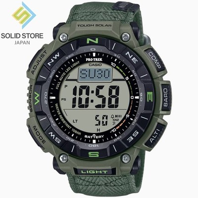 CASIO PRO TREK PRG-340B-3JF Climber Line Triple Sensor Solar Watch Green 51.7mm