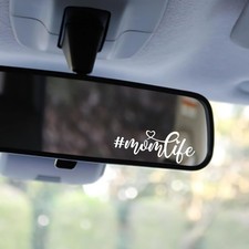 3X I Love You Drive Safe Mirror Sticker, Cute Car Sticke Color: Mom Life White