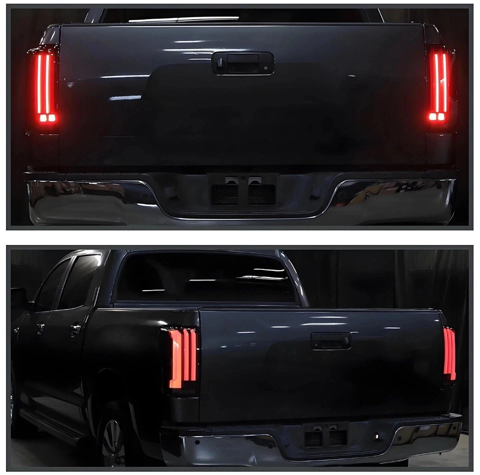 Conjunto de luces traseras LED carcasa negra para Toyota Tundra 2007-2014 izquierda y derecha Foto 4 de 4