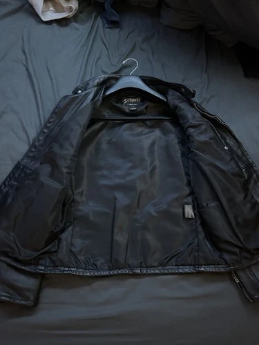 Schott 654 Men’s Leather Jacket Black Size L image 2