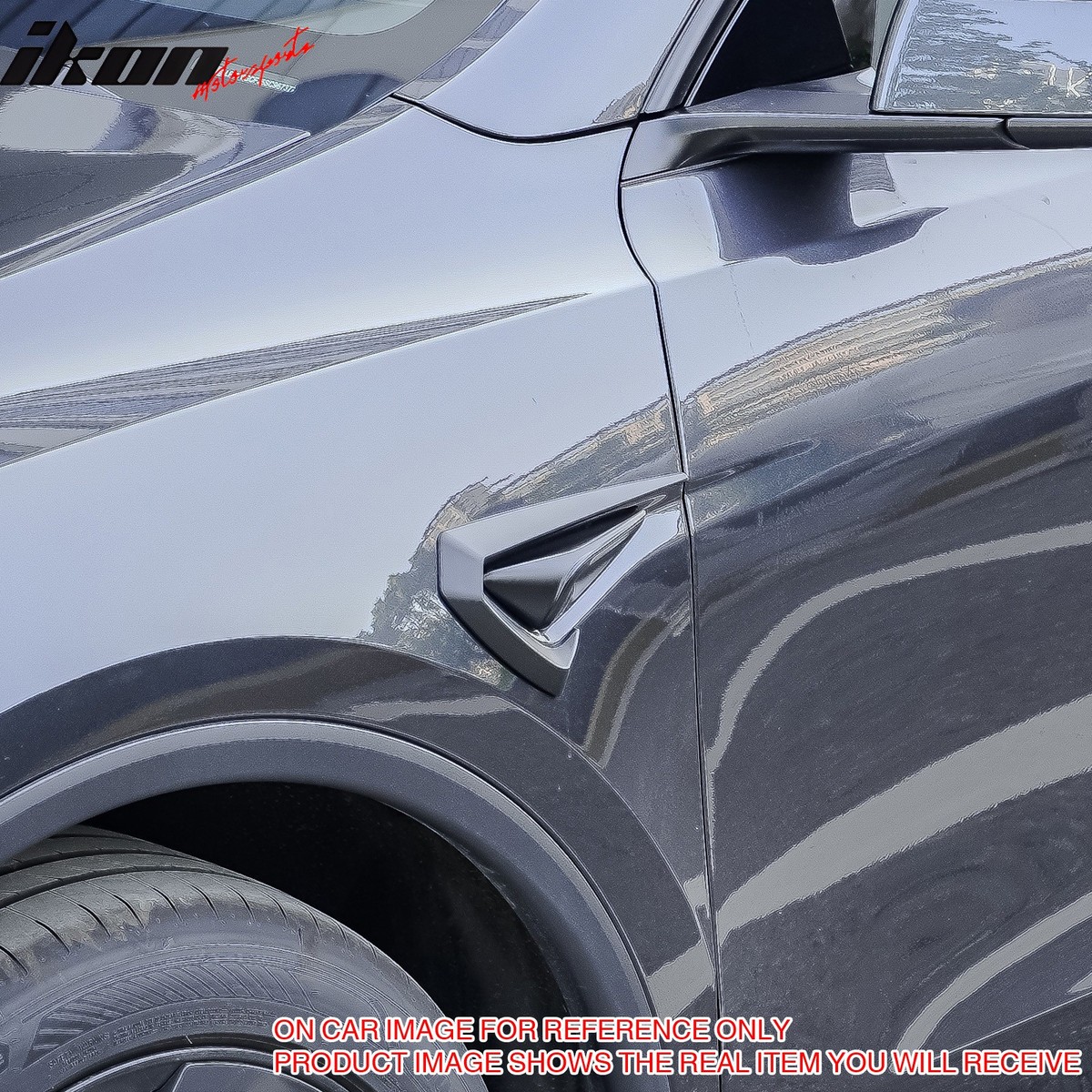 Fits 25-26 Tesla Model Y Juniper Side Fender Trim Gloss Black Vent