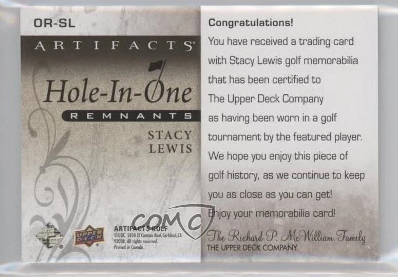 2021 Upper Deck Artifacts Hole-in-One Remnants Premium /25 Stacy Lewis #OR-SL - Image 2 of 2