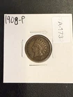 1908 Indian Head Small Cent Bronze Coin Philadelphia Mint Circulated