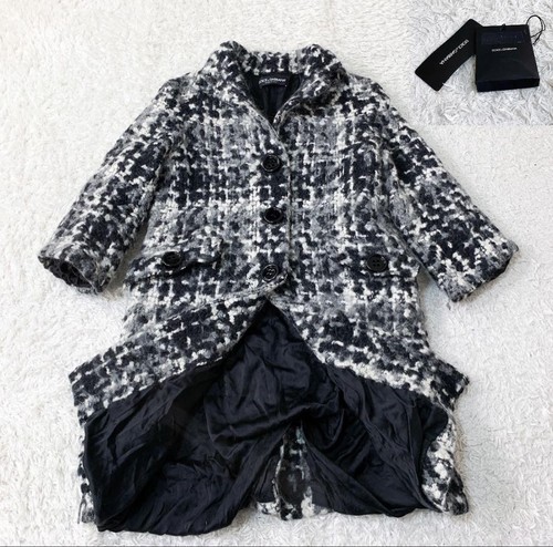 Dolce & Gabbana Mix Tweed Silk Coat w/ Tags All Accessories From Japan RIN - Picture 21 of 24