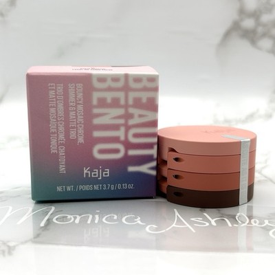 Kaja Beauty Bento Bouncy Matte & Shimmer Eyeshadow Trio Coral Sunrise Sealed NIB