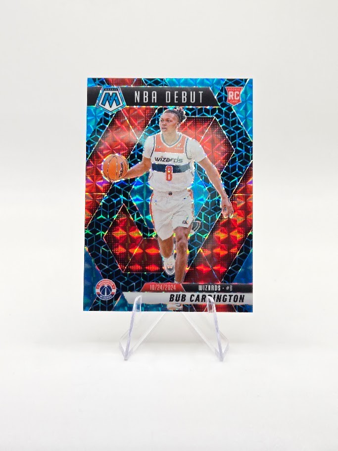 Bub Carrington 2024-25 Panini Mosaic RC FOTL Spectris Blue SP /25 #259 Wizards
