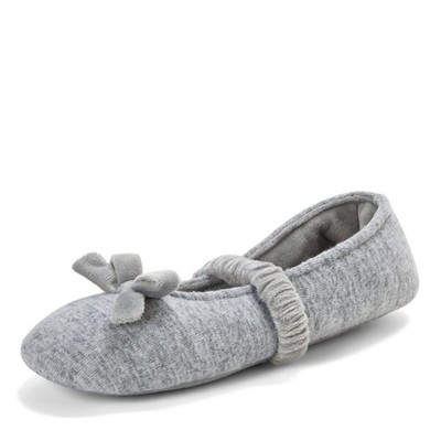 Dearfoams Women's Harmony Knit Maryjane, LIGHT 7-8, Light Heather Grey