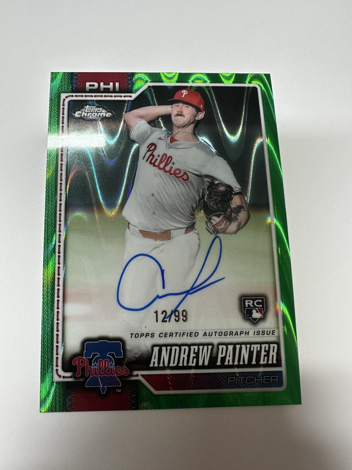 Andrew Painter 2026 Topps Chrome Green Ray Wave Refractor Autograph RC #12/99